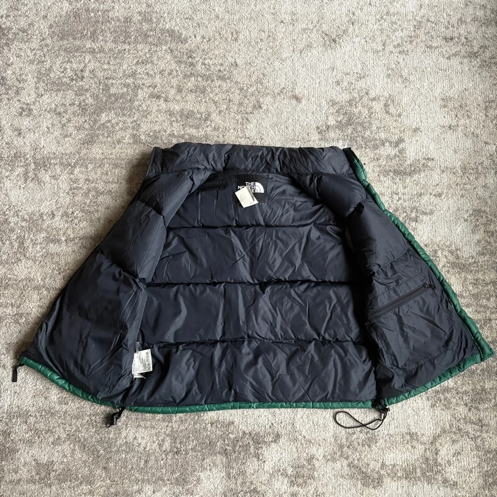 VTG 90s North Face Nuptse Evergreen & Black 700 Goose Down Gorpcore Puffer Vest